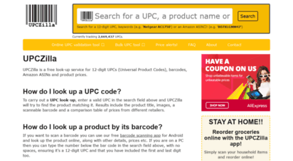 upczilla.com - upczilla &8211 look up service for upcs, asins, barcodes and prices