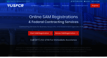 uscontractorregistration.com - us federal contractor registration usfcr  sam.gov registrations