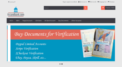 vccandbank.com - verify paypal and virtual bank for usa paypal account powered by cubecart
