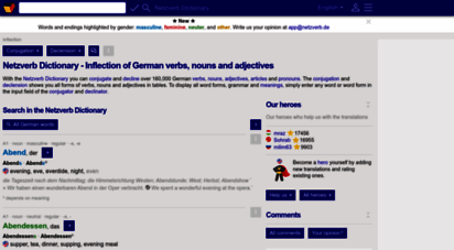 verbformen.com - german inflection  conjugation and declension of german words