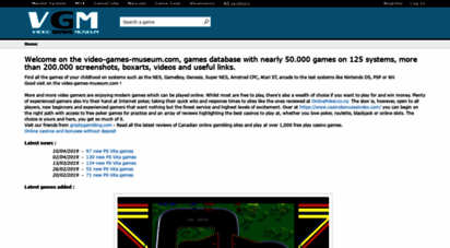 video-games-museum.com - the video games museum - 50.000 games on 125 systems