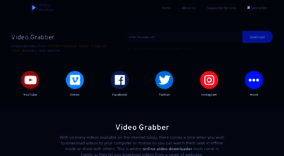 videograbber.cc - video grabber - download video online from youtube, tumblr, dailymotion, twitter, facebook, instagram, vimeo, and others easily!