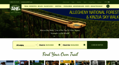 visitanf.com - allegheny national forest  kinzua  camping  trail central  hiking  allegheny national forest