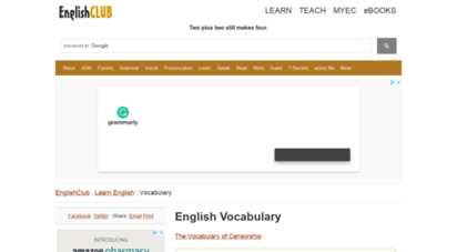 Welcome to  - Vocabulary | Learn English |  EnglishClub