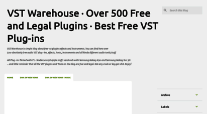 vstwarehouse.blogspot.com - vst warehouse · over 500 free and legal plugins · best free vst plug-ins
