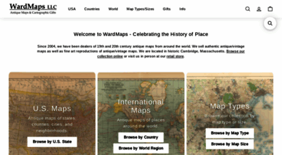 wardmaps.com - wardmaps llc - old antique maps reproduction map prints & cartographic gifts