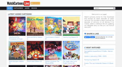 watchcartoonslive.la - watch cartoons live online for free