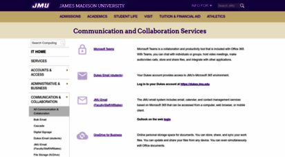 webmail.jmu.edu - communication and collaboration services