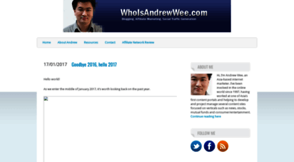 whoisandrewwee.com - whoisandrewwee: blogging, affiliate marketing, social traffic
