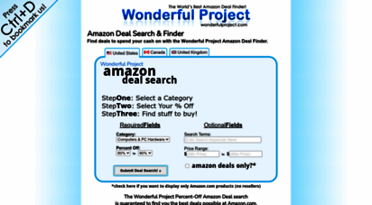wonderfulproject.com - amazon percent off deal search & finder website - wonderfulproject.com