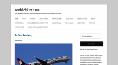 worldairlinenews.com - world airline news  latest news and photos powered by airlinersgallery.com images. airline videos, route maps and aircraft slide shows. framable prints and posters.