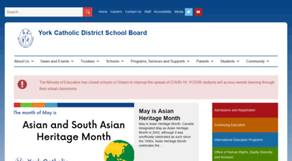 ycdsb.ca - welcome to the york catholic district school board :: 905-713-1211