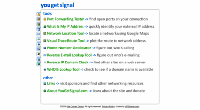 yougetsignal.com - network tools by yougetsignal.com