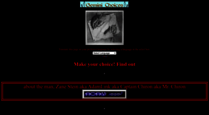 zanestein.com - zane stein´s - aka adamlink´s - aka captain chiron´s - aka mr. chiron´s website