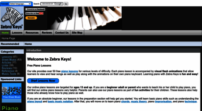 zebrakeys.com - free online piano lessons - learn how to play piano