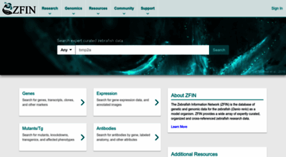 zfin.org - zfin the zebrafish information network