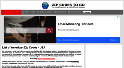 zipcodestogo.com - zip code software - complete list of american zip codes - 5-digit zip code database downloads